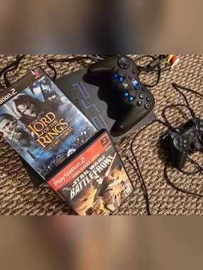 Sony PlayStation 2 Black Console with Controllers and Games And 500gb Hardrive